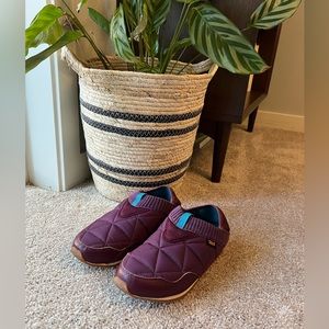 Teva Plum Quilted Slip-On Shoes with Teal Accents
